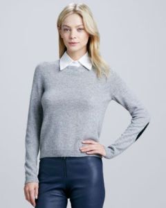 alice + olivia elbow patch sweater