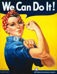 Vintage image of Rosie the Riveter by J. Howard Miller. Courtesy National Museum of American History, Smithsonian Institution